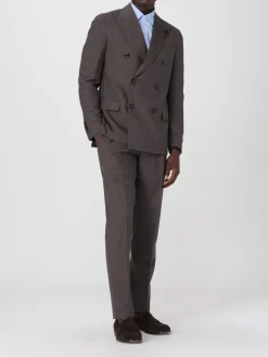 Abito a doppiopetto in lana e seta Lardini