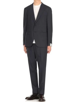 Abito a monopetto gessato in lana Caruso