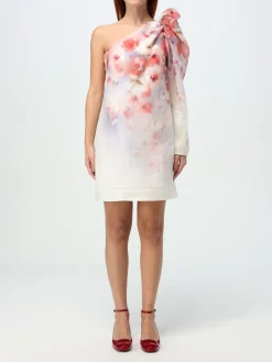 Abito a monospalla Zimmermann in lino e seta