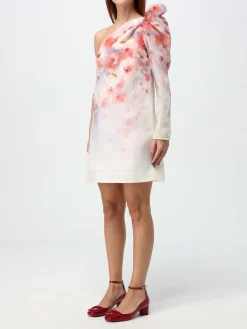 Abito a monospalla Zimmermann in lino e seta