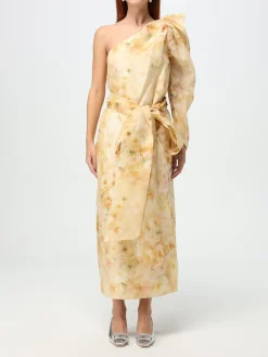 Abito a monospalla Zimmermann in lino e seta