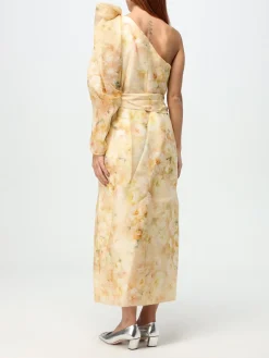 Abito a monospalla Zimmermann in lino e seta