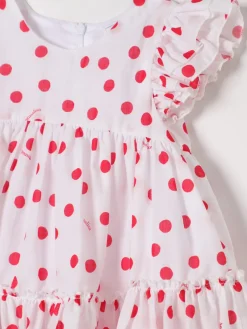 Abito a pois Monnalisa in mussola di cotone