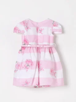 Abito a righe con stampa floreale Monnalisa