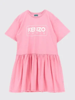 Abito a t-shirt in cotone con logo Kenzo Kids