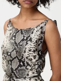 Abito Acne Studios in crêpe con stampa pitone