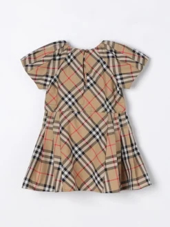 Abito Burberry Kids in cotone con stampa check
