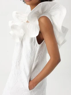 Abito Elisabetta Franchi in jacquard con rouches