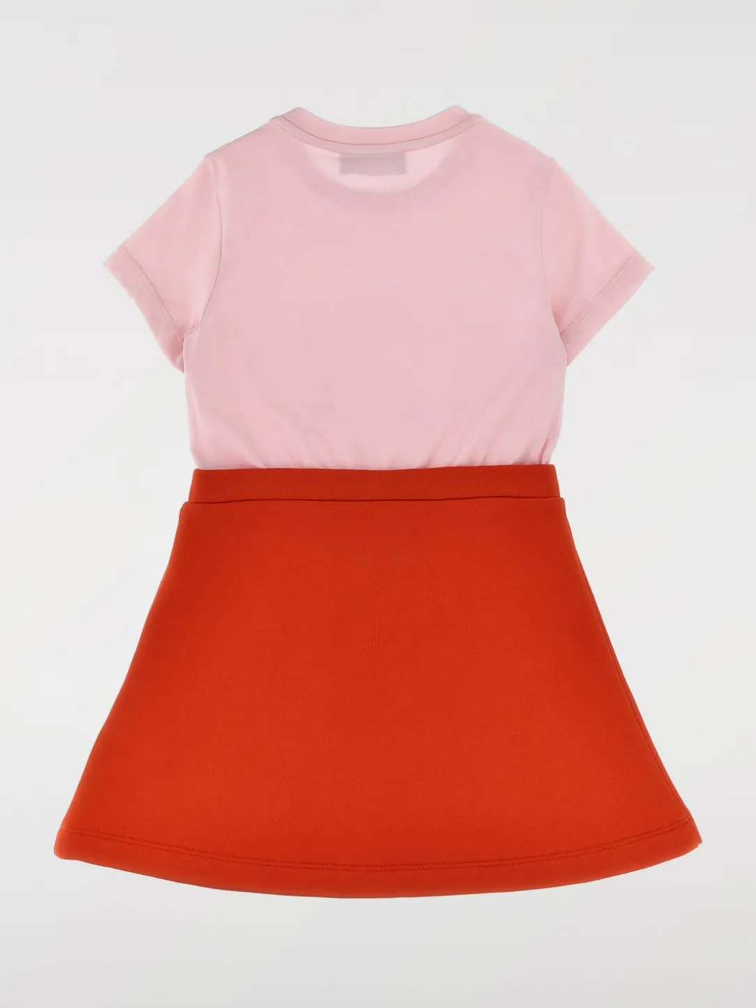 Abito in cotone bicolor con logo floreale Versace