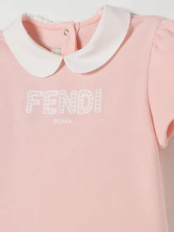 Abito in cotone con logo Fendi