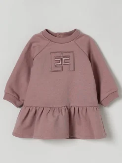 Abito in cotone con logo Elisabetta Franchi La Mia Bambina