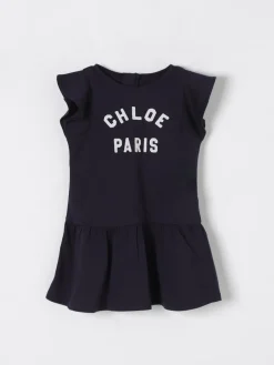 Abito in cotone con logo Chloé