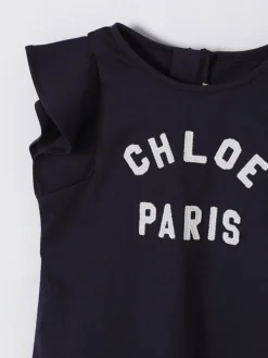 Abito in cotone con logo Chloé