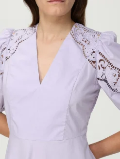 Abito in cotone con ricami macramé Twinset