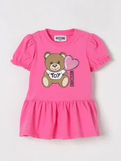 Abito in cotone con stampa Teddy Toy Moschino