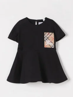 Abito in cotone con toppa check Burberry