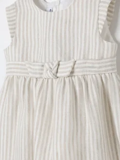 Abito in cotone e lino a righe Il Gufo