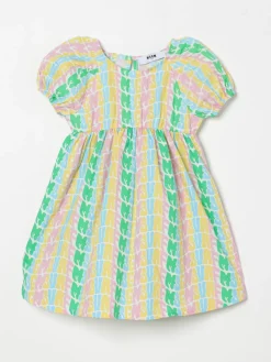 Abito in cotone logato MSGM Kids