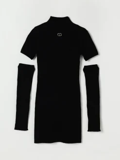 Abito in maglia di viscosa con logo Twinset