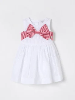 Abito in sangallo con maxi fiocco Monnalisa