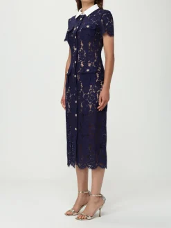 Abito midi Self-Portrait in pizzo