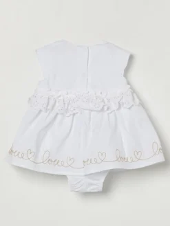 Abito Monnalisa in cotone con ricamo