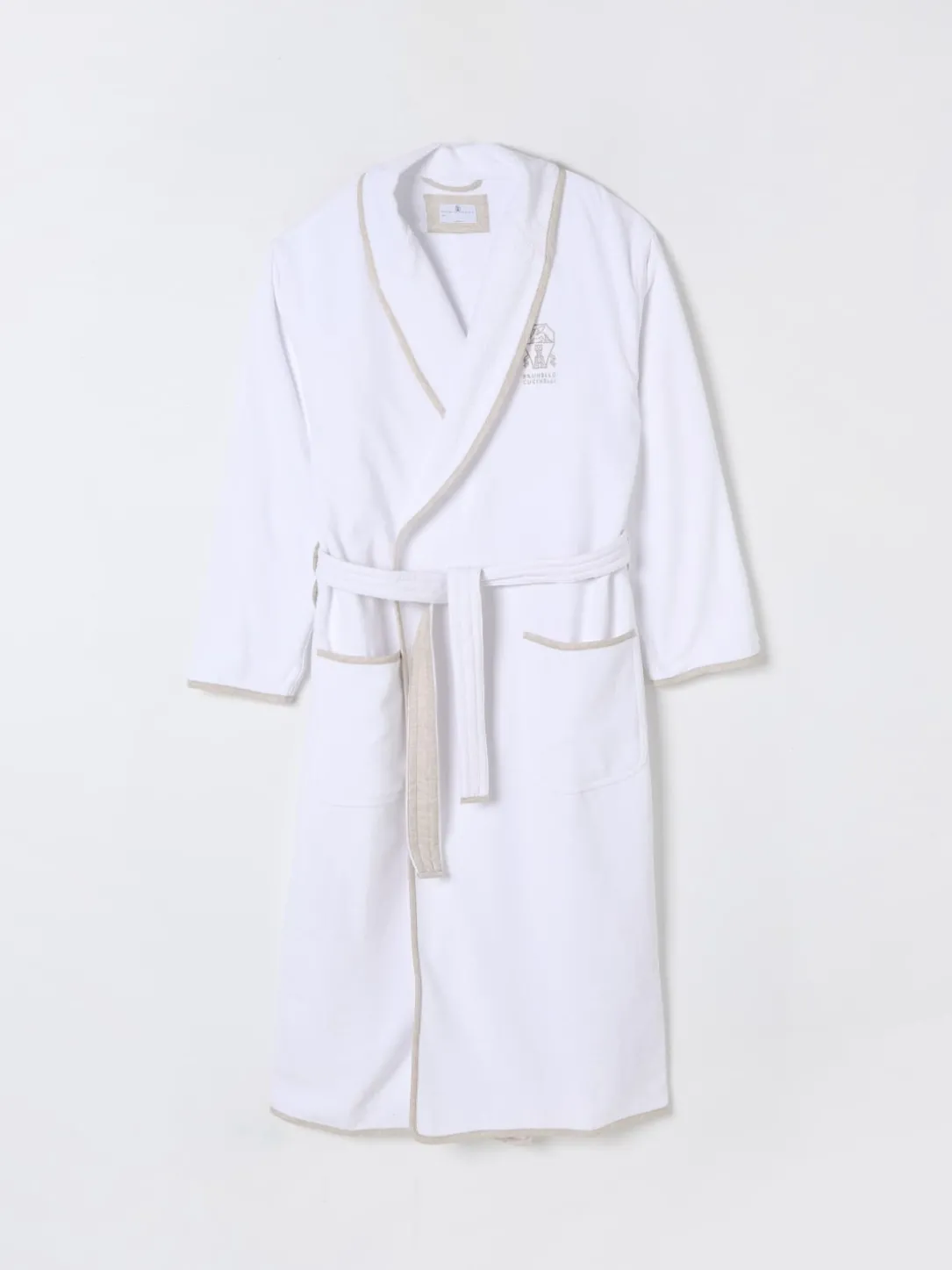 Accappatoio in cotone con logo Brunello Cucinelli