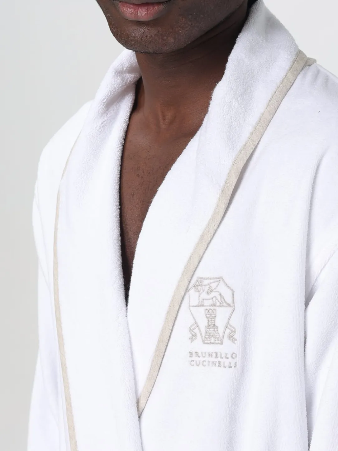 Accappatoio in cotone con logo Brunello Cucinelli