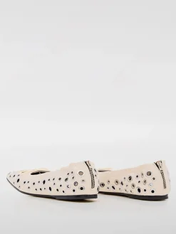 Ballerina Amy Golden Goose in pelle con occhielli metallici