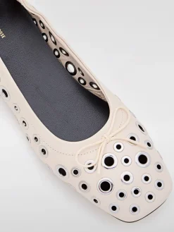 Ballerina Amy Golden Goose in pelle con occhielli metallici