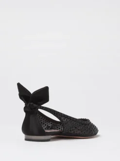 Ballerina Bow Tie Aquazzura in raso e nylon con strass all over