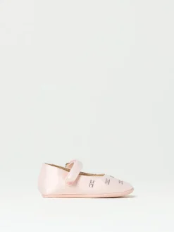 Ballerina Elisabetta Franchi La Mia Bambina in raso con monogram di strass