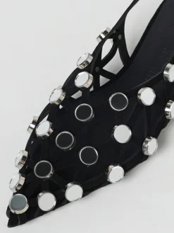 Ballerina Grid The Attico in camoscio con inserti metallici