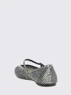 Ballerina Le Silla in nylon a rete con strass all over
