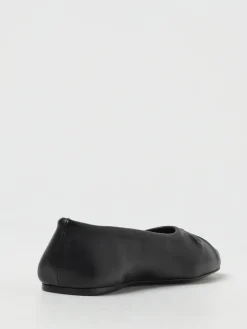 Ballerina Marni in pelle con fiocco embossed