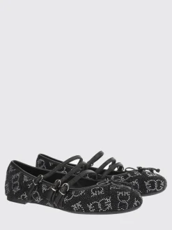 Ballerina Pinko in pelle con strass all over