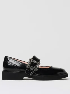 Ballerina Roger Vivier in pelle verniciata con motivo brogue