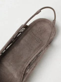 Ballerina Slingback Brunello Cucinelli in viscosa con paillettes