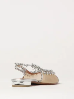 Ballerina Temptation Aquazzura in nylon e nappa laminata con cristalli