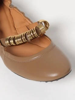 Ballerina Tod's in pelle con anelli metallici