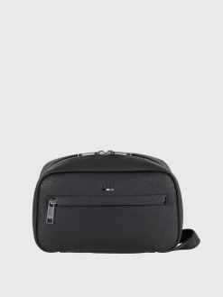 Beauty case in pelle sintetica a grana Boss