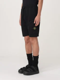 Bermuda cargo in pile di cotone tinto in capo Stone Island