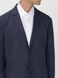 Blazer a monopetto in misto lino Giorgio Armani
