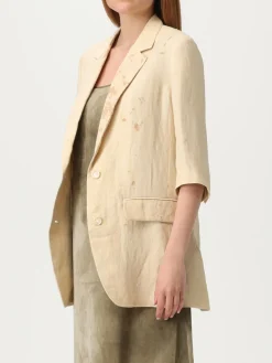 Blazer a monopetto in misto lino Uma Wang