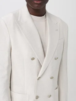 Blazer doppiopetto Eleventy in cotone e lino