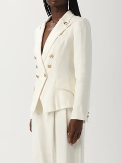 Blazer doppiopetto Elisabetta Franchi in misto lino