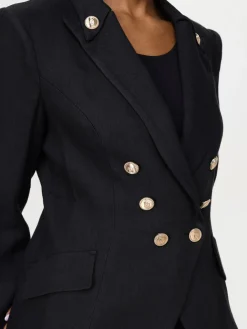 Blazer doppiopetto Elisabetta Franchi in misto lino