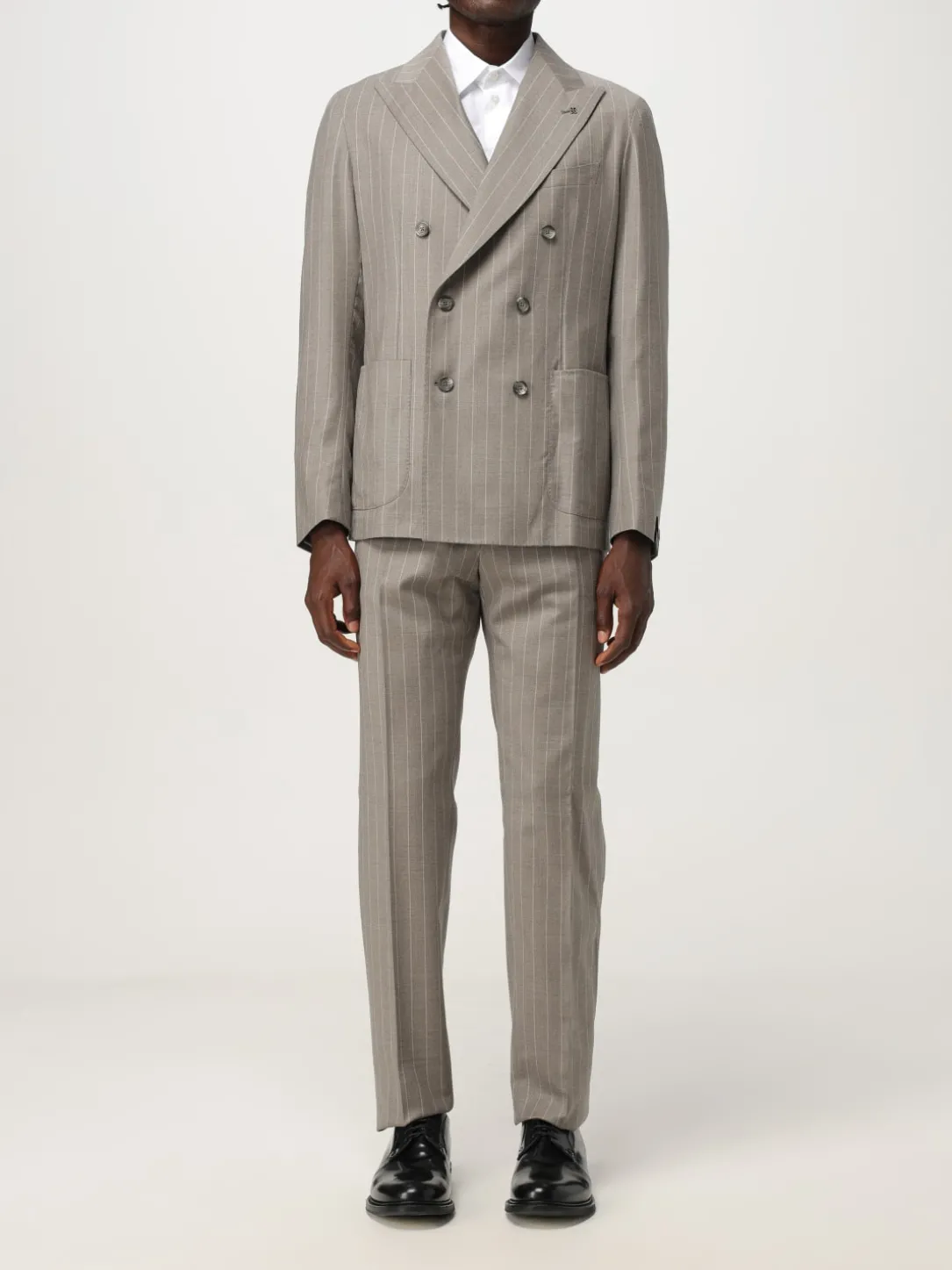 Blazer doppiopetto Tagliatore in lana con stampa gessata