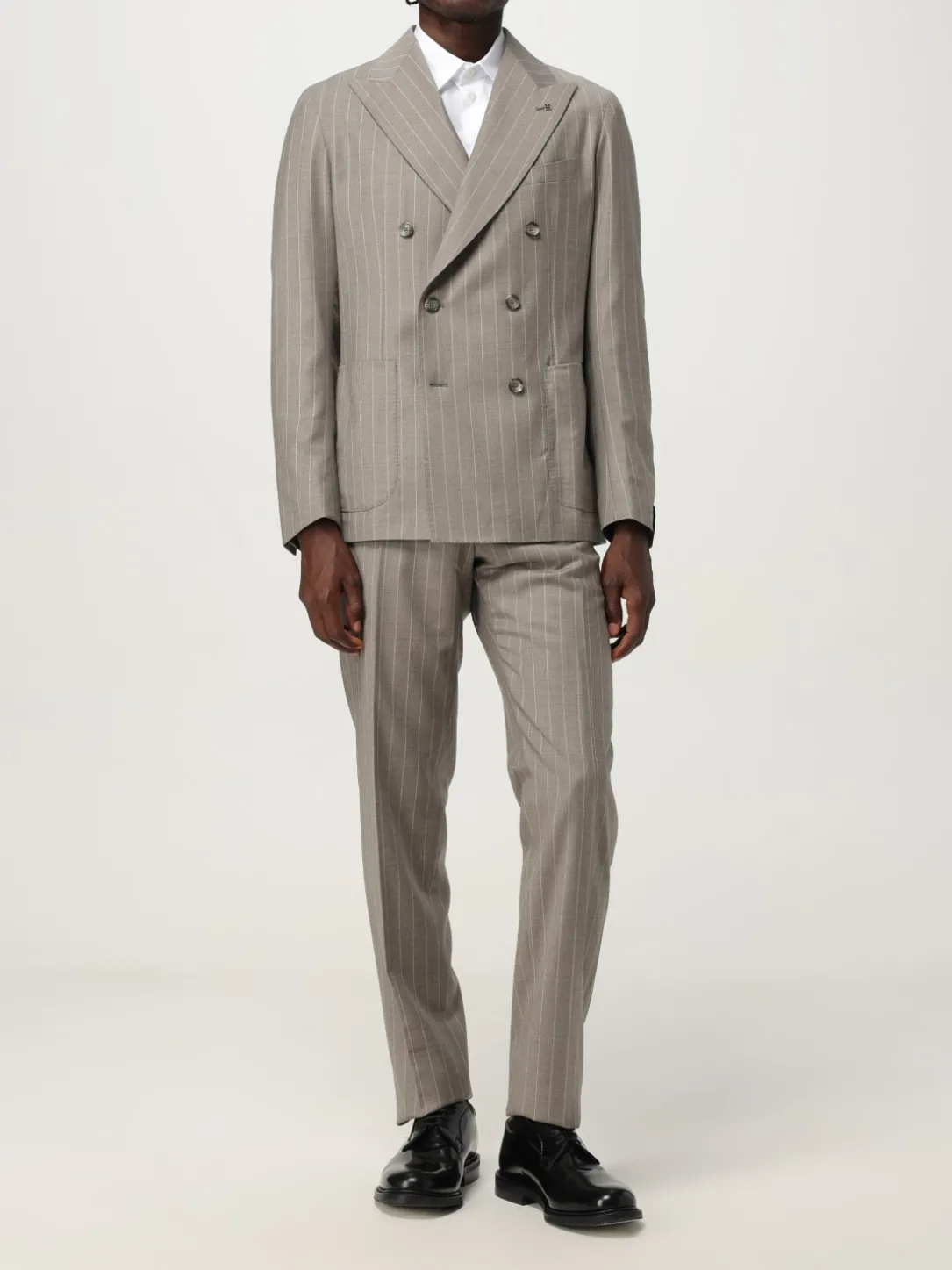 Blazer doppiopetto Tagliatore in lana con stampa gessata