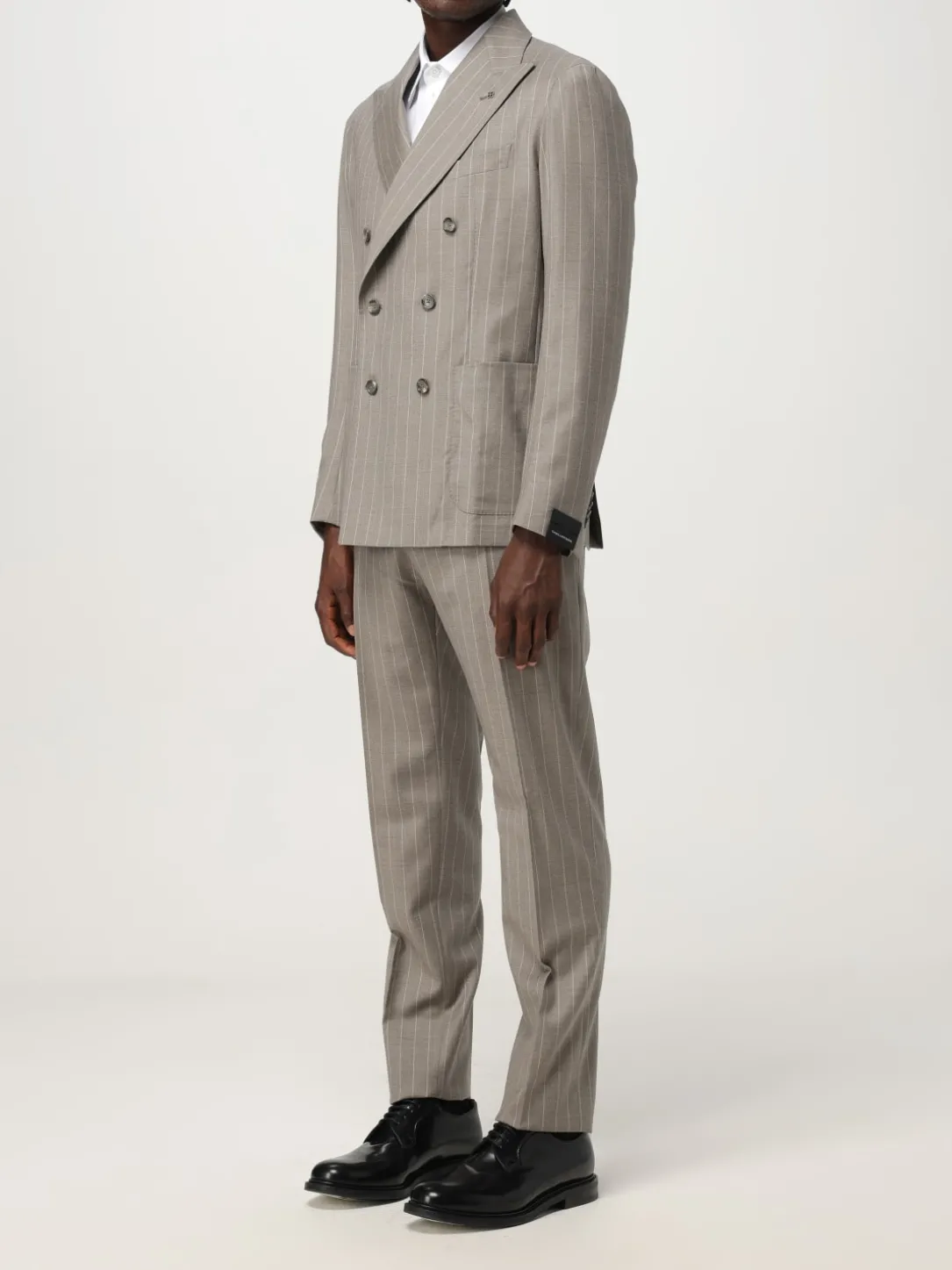 Blazer doppiopetto Tagliatore in lana con stampa gessata